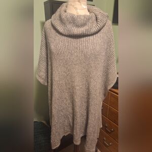 Roots Gray Cowl Neck Sweater Poncho